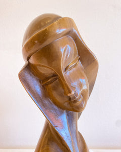 Vintage Wooden Sculptural Woman