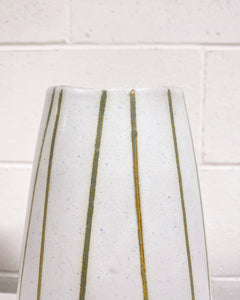 Tall Speckled Vase with Pin Stripes