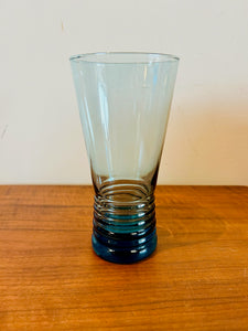 Peacock Blue Swirl Highball Tumbler Glass