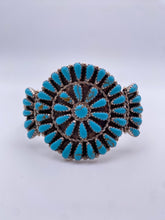 Load image into Gallery viewer, Native American Signed MB Sterling Cuff with Turquoise
