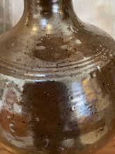 Load image into Gallery viewer, Large Hourglass shaped Chocolate Brown Stoneware vase
