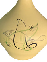 Load image into Gallery viewer, Banana Yellow Midcentury Vase with StarBurst Design
