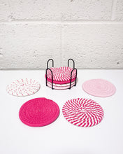 Load image into Gallery viewer, Set of 8 Woven Coasters in Pinks
