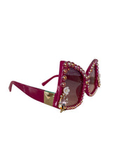 Load image into Gallery viewer, Iridescent Sunnies with a Pearled Magenta Frame
