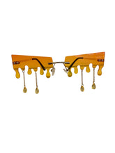 Load image into Gallery viewer, Orange Drip with Rhinestones Sunnies
