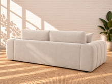 Load image into Gallery viewer, Image 5 of 5: Felipe upholstered sofa in Pearl Ivory chenille with oversized channel-detailed arms and deep cushioned seating
