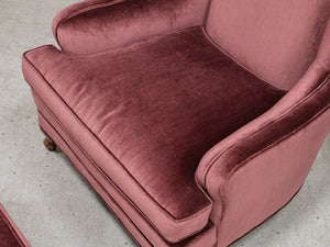 Maroon Vintage Wingback with Ottoman