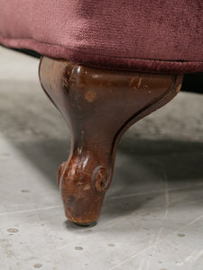 Maroon Vintage Wingback with Ottoman