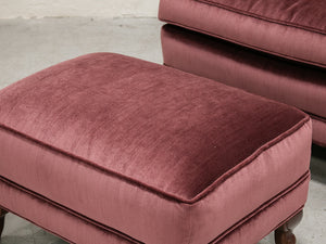 Maroon Vintage Wingback with Ottoman