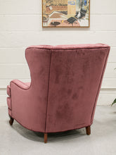 Load image into Gallery viewer, Maroon Vintage Wingback with Ottoman
