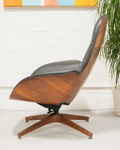 Load image into Gallery viewer, Vintage George Mulhauser Walnut Black Lounge Chair
