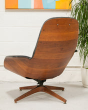 Load image into Gallery viewer, Vintage George Mulhauser Walnut Black Lounge Chair
