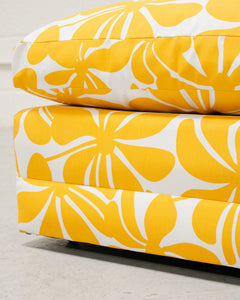 Yellow Flower Dead Stock New Upholstery Ottoman