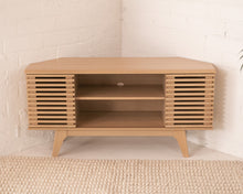 Load image into Gallery viewer, Lawford Blond Slat Corner Cabinet
