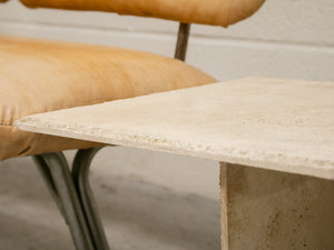 Travertine Side Table