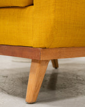 Load image into Gallery viewer, Modern Mustard Tweed Lounge Chair
