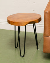 Load image into Gallery viewer, Round Solid Wood Side Table Hair Pin Legs
