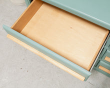 Load image into Gallery viewer, Teal and Oak Vintage Dresser
