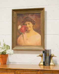 Woman with Rose Art Portrait