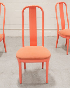 Set of 4 Coral Vintage Chairs