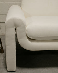 Leyla Lounge Chair in Parallel Ivory
