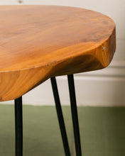 Load image into Gallery viewer, Round Solid Wood Side Table Hair Pin Legs
