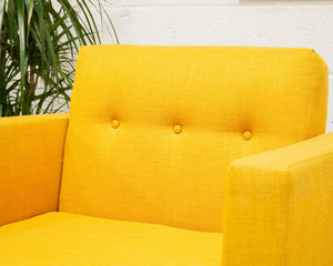 Modern Mustard Tweed Lounge Chair