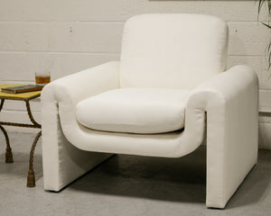 Leyla Lounge Chair in Parallel Ivory