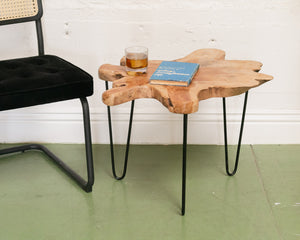 Live Edge Coffee Table with Hairpin Legs