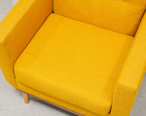 Modern Mustard Tweed Lounge Chair