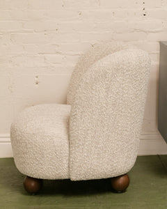 White & Gray Textured Modern Lounge Chair