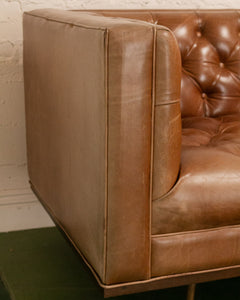 12 Foot Leather Tufted Sofa