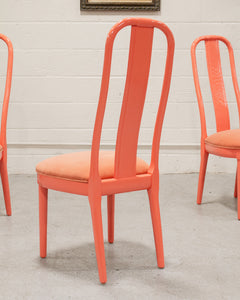 Set of 4 Coral Vintage Chairs