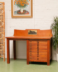 Antique Oak Tailors Desk