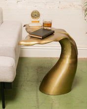 Load image into Gallery viewer, Gold Whale Tail Side Table
