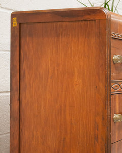 Walnut Art Deco Highboy Dresser