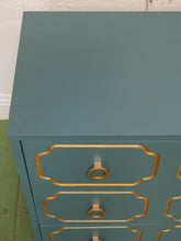 Load image into Gallery viewer, Blue Mid 20th Century Espana Chest in the Style of Dorothy Draper
