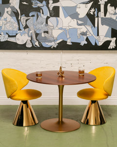 Gold Base Round Dining Table