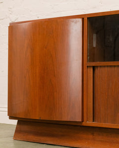 Mcm Walnut Sideboard with Opening