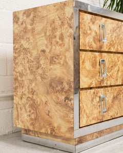 1970’s Faux Burlwood Lowboy Dresser