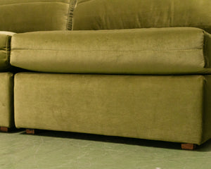 Vintage Modular Green Sofa