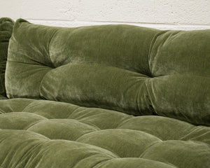 Prima Chaise and Bumper Olive Green Sofa