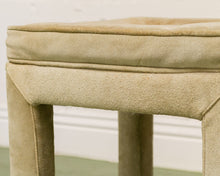 Load image into Gallery viewer, Matcha Green Upholstered Vintage Karl Springer Ottoman
