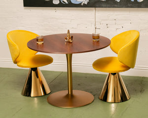 Gold Base Round Dining Table