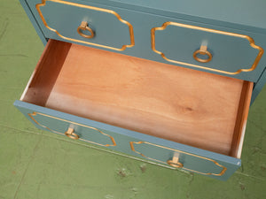 Blue Mid 20th Century Espana Chest in the Style of Dorothy Draper