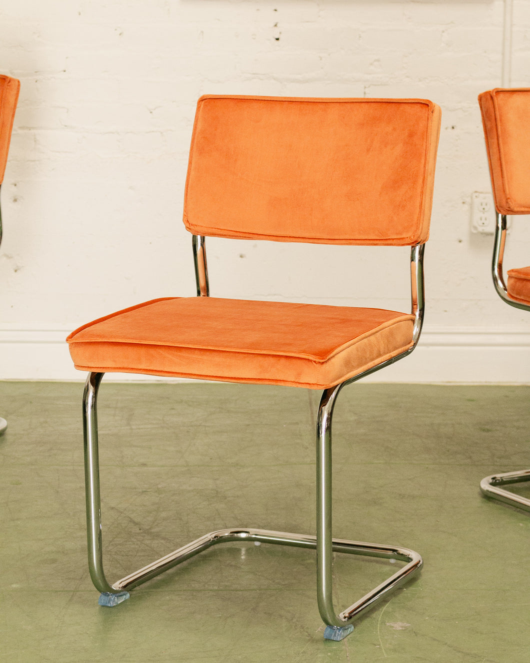 Orange Chrome Cantilever Chair