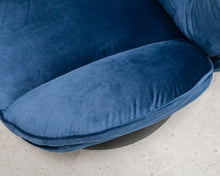Load image into Gallery viewer, Comfy Deep Blue Tufted Swivel with Ottoman
