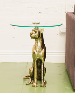 Gold Cheetah Side Table