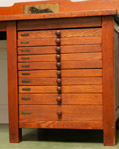 Antique Oak Tailors Desk