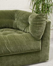 Load image into Gallery viewer, Prima Chaise and Bumper Olive Green Sofa
